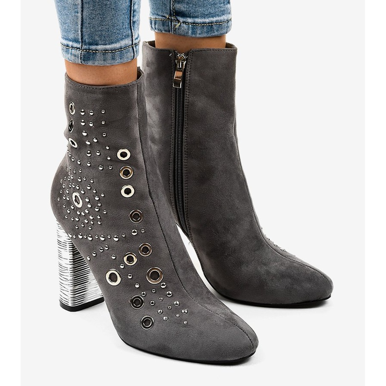 Gray suede boots on the AE28P post grey 1