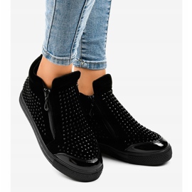 Black wedge sneakers with R51-1 zippers 2