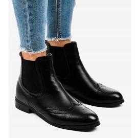 Black boots with an elastic T113 eco-leather 1