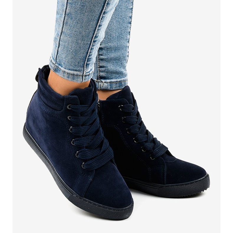 Navy blue wedge sneakers TL50-2 2