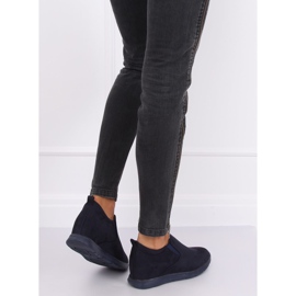 Navy blue shoes on a hidden wedge ZY-7K67 Blue 2