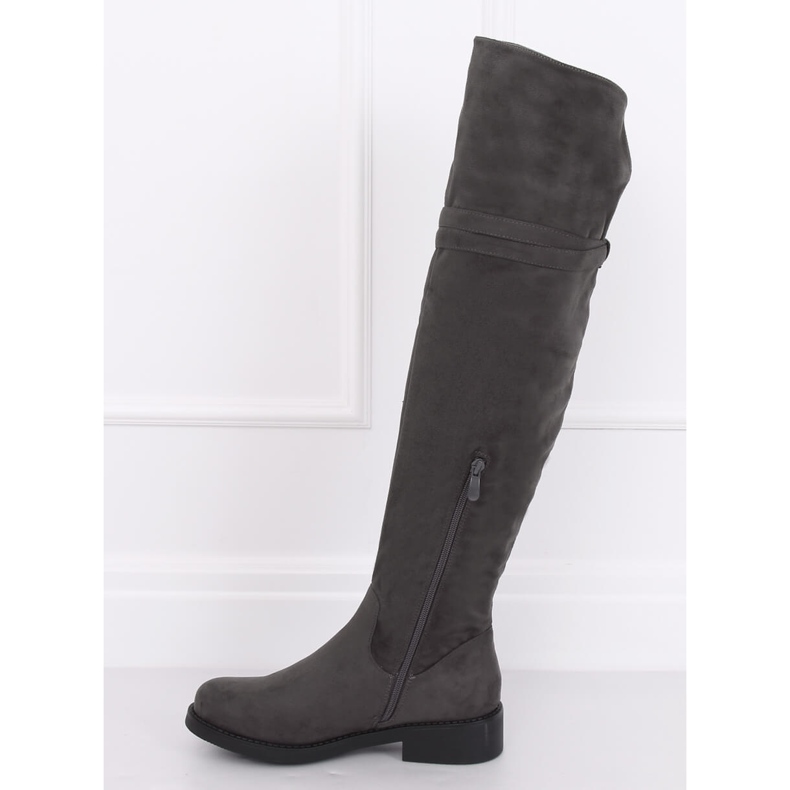 Over-the-knee boots gray SU-2850 Gray grey 1