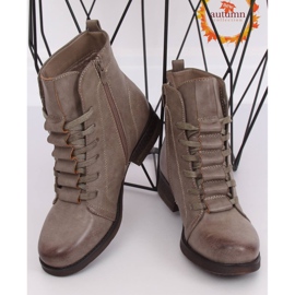 Lace-up boots beige F2801 Khaki 1