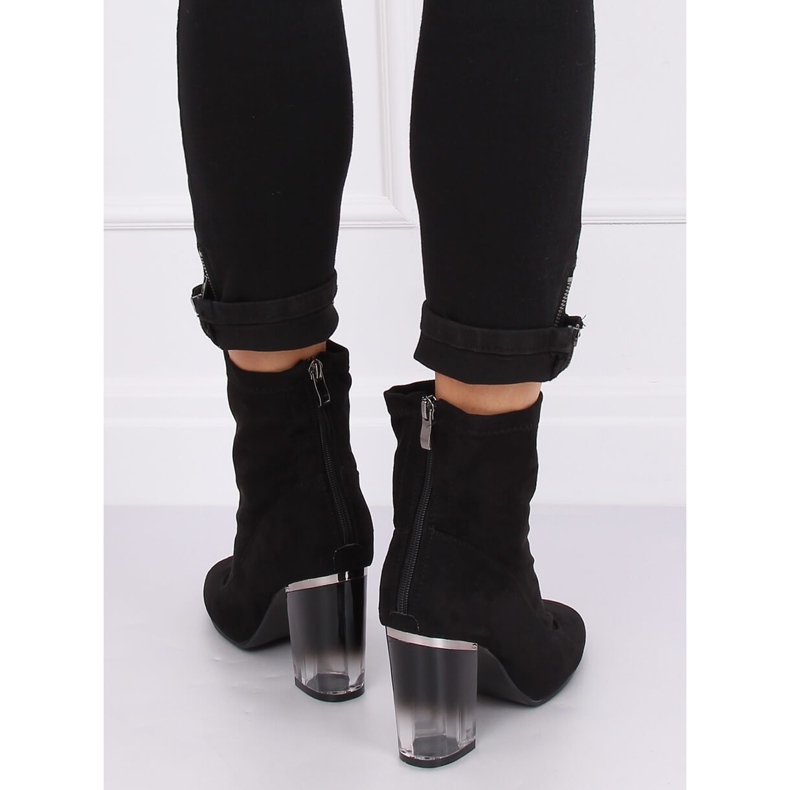 Black high-heeled boots H8-93 Black 2
