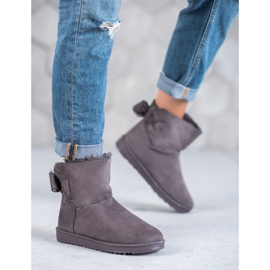 Gray Mukluki With A Bow grey 2