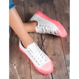 Jumex Fashionable Women's Sneakers white pink 1 Jumex Fashionable Women's Sneakers white pink 1