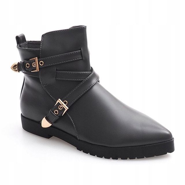 Warm Elegant Boots With Buckle HW13 Gray grey 2