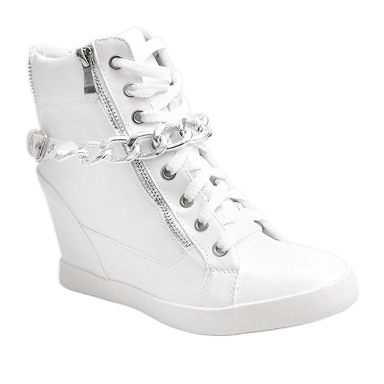 Boots Sneakers On Wedge 8089 White 1