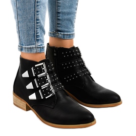 Black boots with A-263 zipper buckle 1