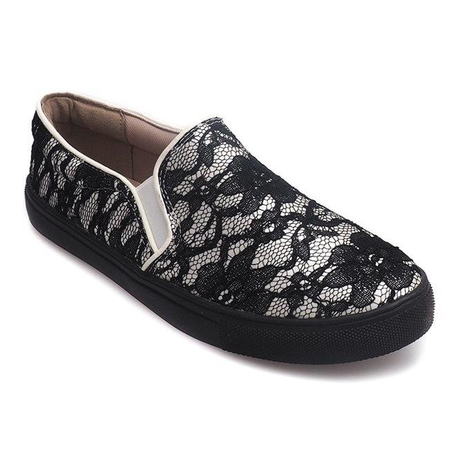 Slip Sneakers Slip Lace Q10 White black 1 Slip Sneakers Slip Lace Q10 White black 1