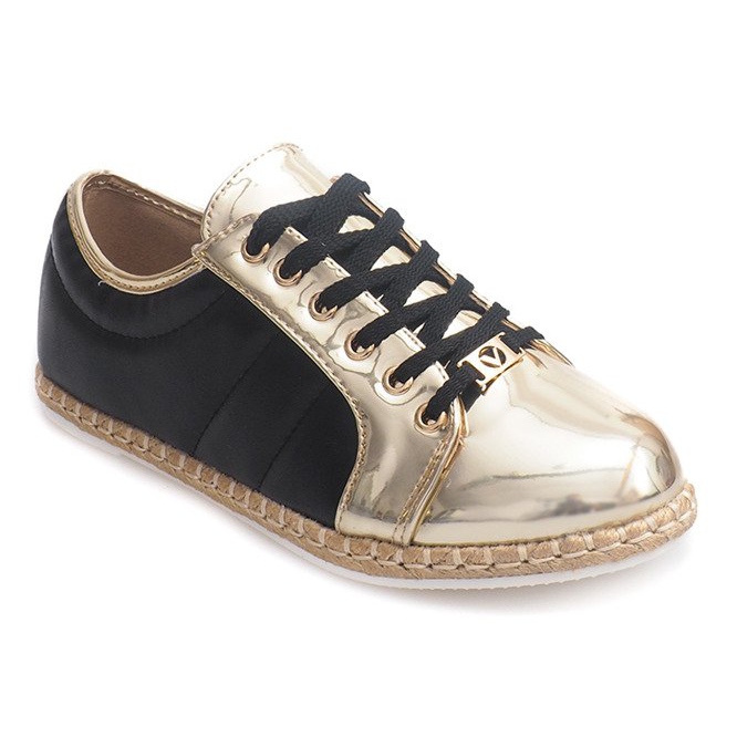 Linen Espadrilles Q52 Black Sneakers yellow 1