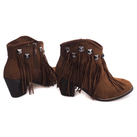 Combined boots Fringe Boho 99-105 Camel brown 1