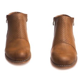 Openwork boots with a zipper H197 Camel brown 1