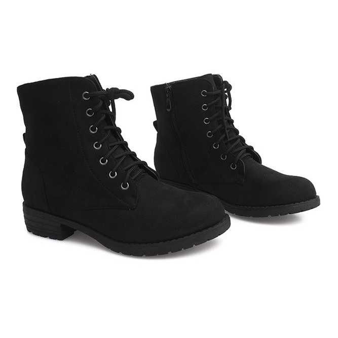 Suede Booties Jodhpur boots B768 BLACK 1