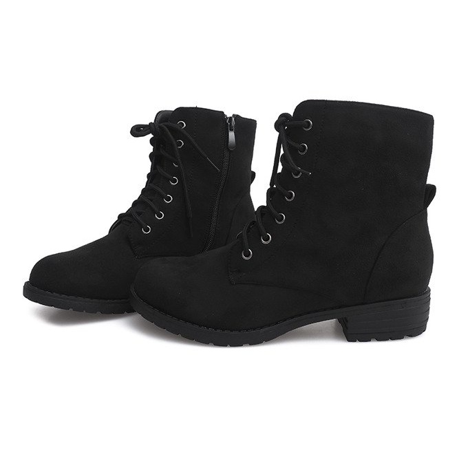 Suede Booties Jodhpur boots B768 BLACK 2