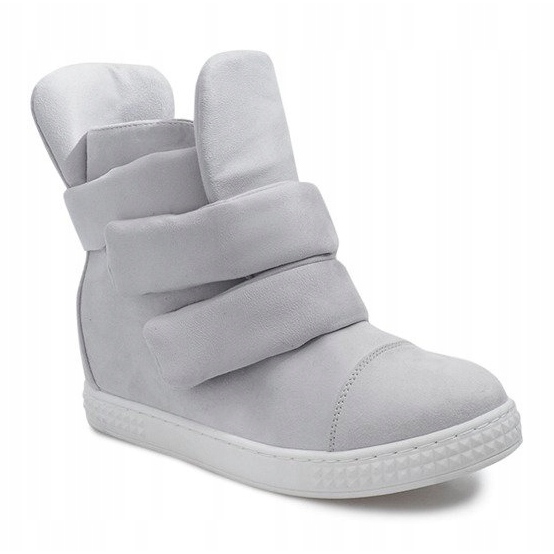 Wedge Sneakers With Velcro 86-149 Gray grey 1