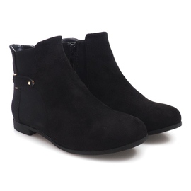 Suede Boots With Elastic Band 3670 Black 1