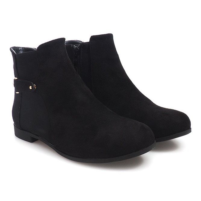 Suede Boots With Elastic Band 3670 Black 1