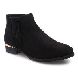 Suede Booties With an Elastic 837 Black 1