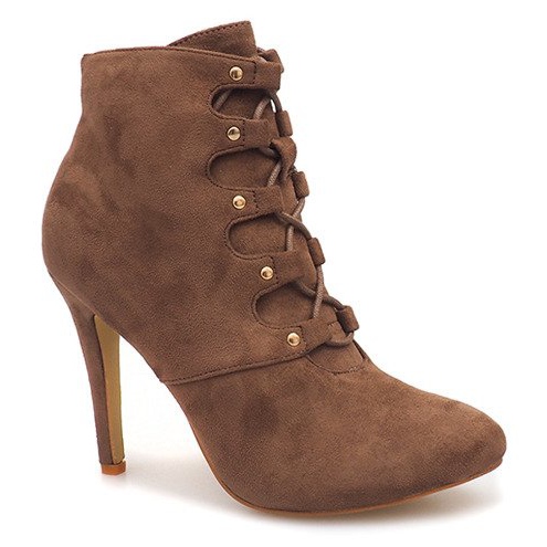 Boots On High Heel H253 Khaki multicolored green 1