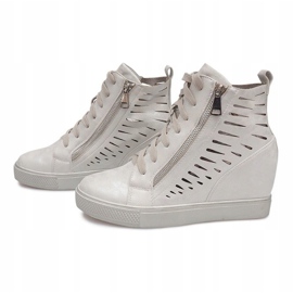Openwork wedge sneakers HQ881 Silver grey 1