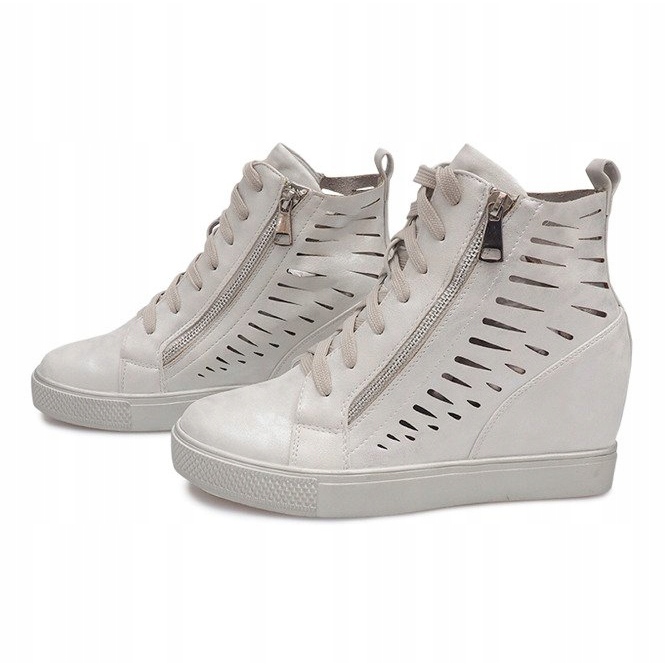 Openwork wedge sneakers HQ881 Silver grey 1