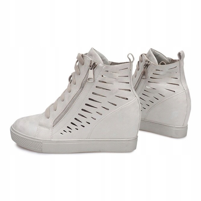 Openwork wedge sneakers HQ881 Silver grey 2