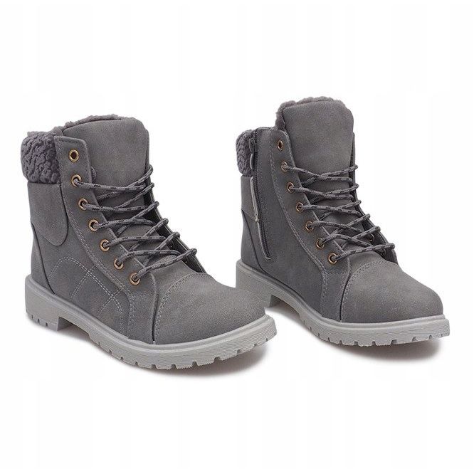 Warm Timberki Trappers DD498-4 Gray grey 1