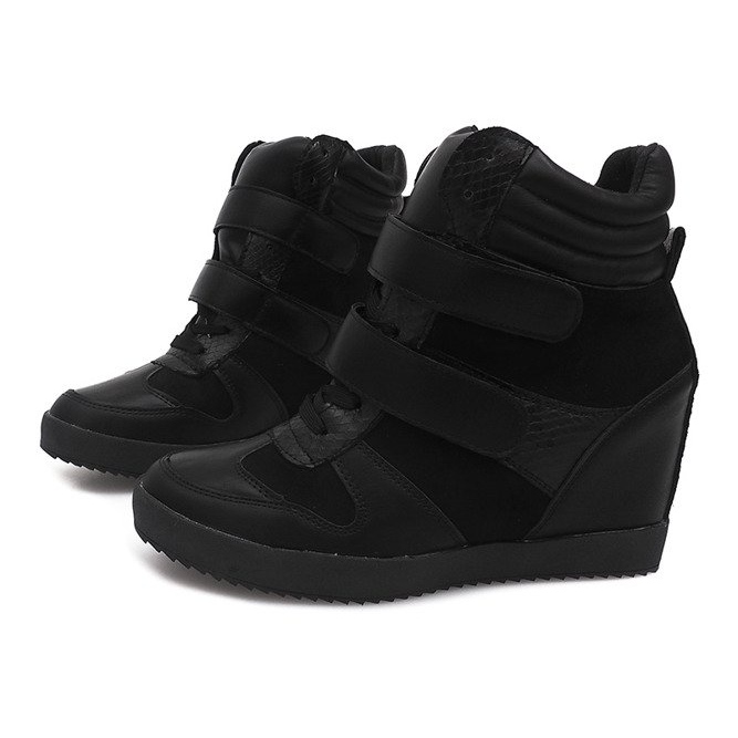 Wedge Sneakers LB239 Black 1 Wedge Sneakers LB239 Black 1