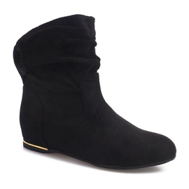 Suede Wedge Boots C-7111 Black 2