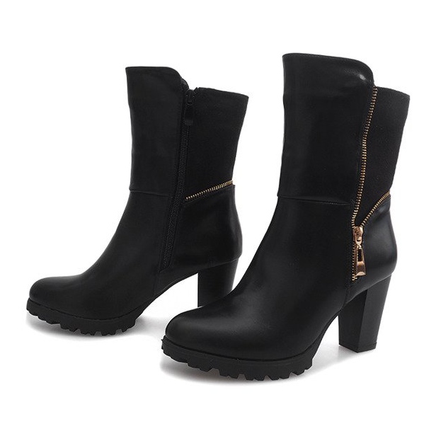 Black Boots On Heel FR59 1