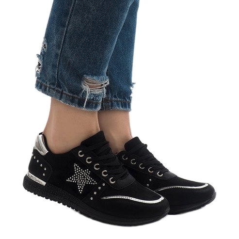 Black sports sneakers with a star XSM101-19 1