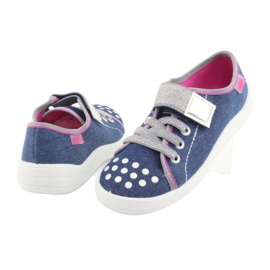 Befado children's shoes 251Y109 jeans navy blue pink grey 4