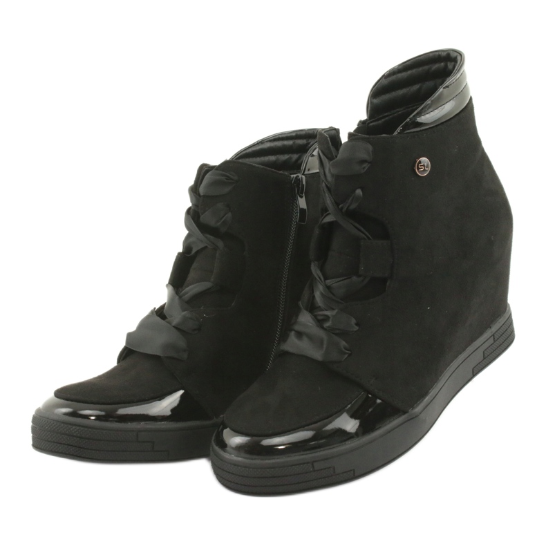 Sergio Leone Booties Sneakers With A Bow With A Zipper black 3