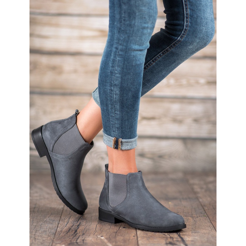SHELOVET Suede Chelsea boots grey 2