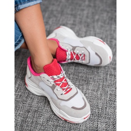 SHELOVET Lace-up Sports Shoes red grey 1