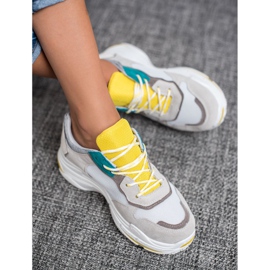 SHELOVET Lace-up Sports Shoes grey yellow 1 SHELOVET Lace-up Sports Shoes grey yellow 1