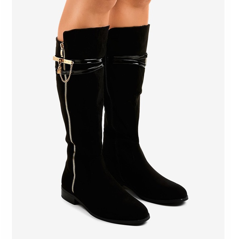 Black warm boots 7570-PG 1