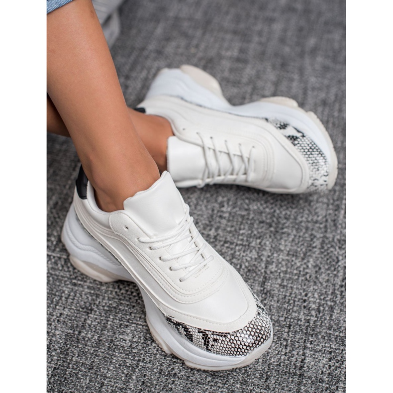SHELOVET Snake Print Trainers white multicolored 1