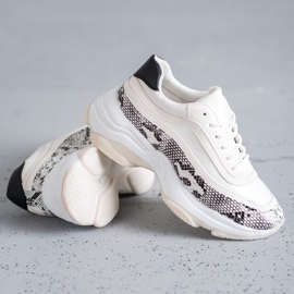 SHELOVET Snake Print Trainers white multicolored 2