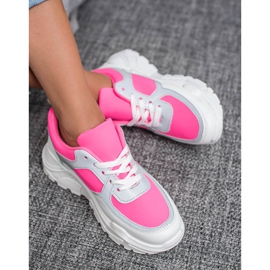 Ideal Shoes Neon Sport Shoes white pink multicolored 2 Ideal Shoes Neon Sport Shoes white pink multicolored 2