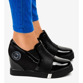 Black sneakers on the wedge T1711-1 2