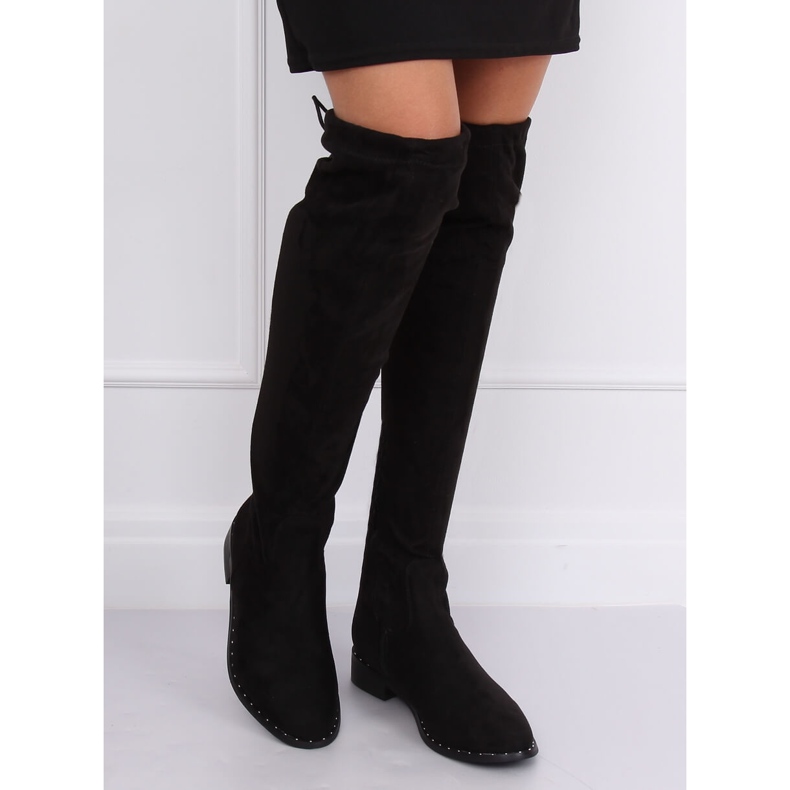 Black suede boots QT04P Black 1
