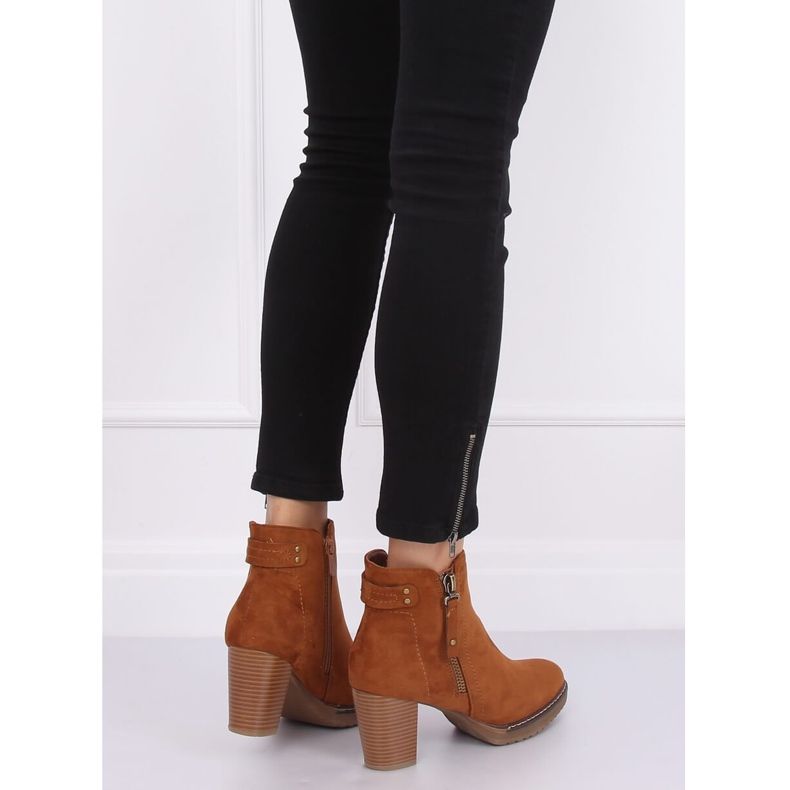 Camel 8B856 Camel suede high-heeled boots brown 2