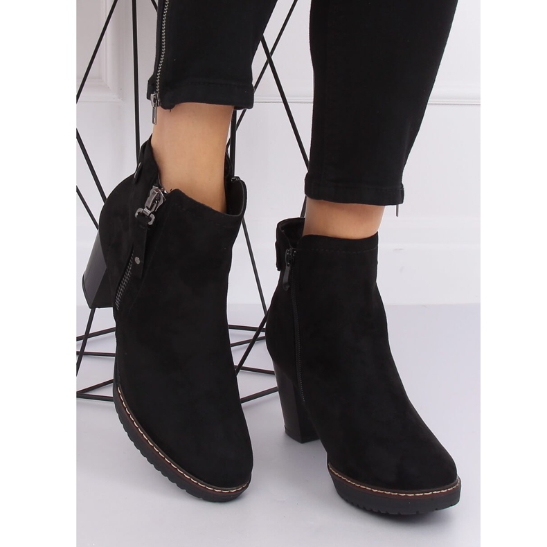 Black suede black 8B856 Black high-heeled boots 1 Black suede black 8B856 Black high-heeled boots 1