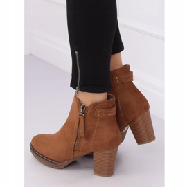 High-heeled boots suede beige 8B856 Khaki 2