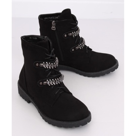 Black lace-up boots H8-118 Black 2 Black lace-up boots H8-118 Black 2