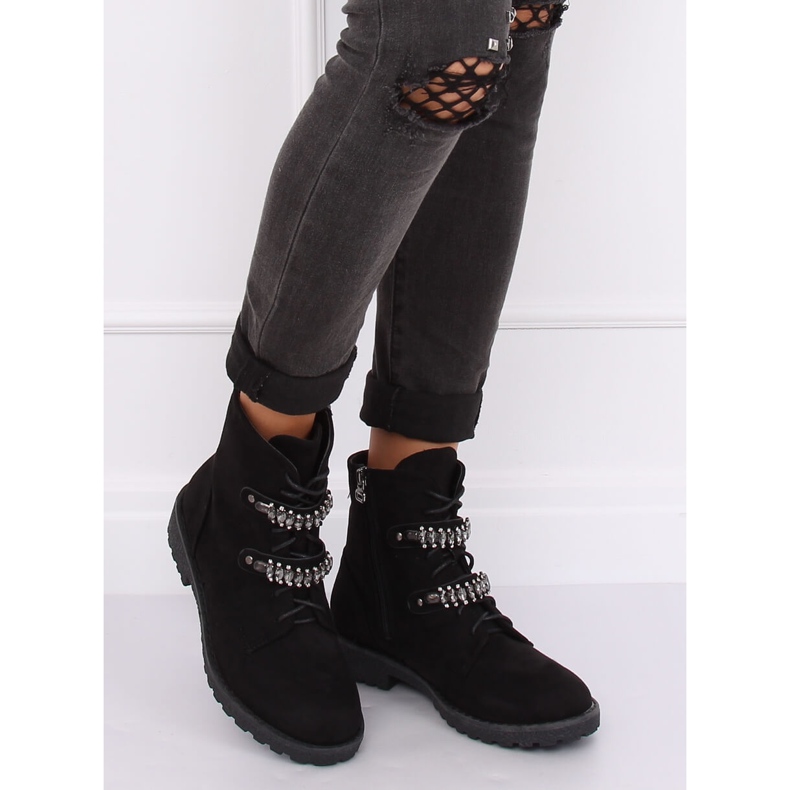 Black lace-up boots H8-118 Black 1 Black lace-up boots H8-118 Black 1