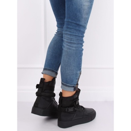 Black Y-027 Black sports shoes 2