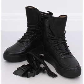 Black Y-027 Black sports shoes 1